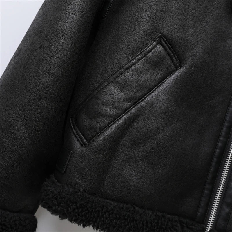 Dubbelsidig fleecejacka för kvinnor