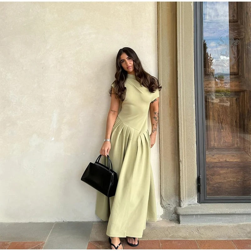 Maxiklänning med volang för kvinnor