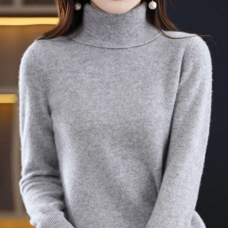 Stickad tröja i kashmir för kvinnor