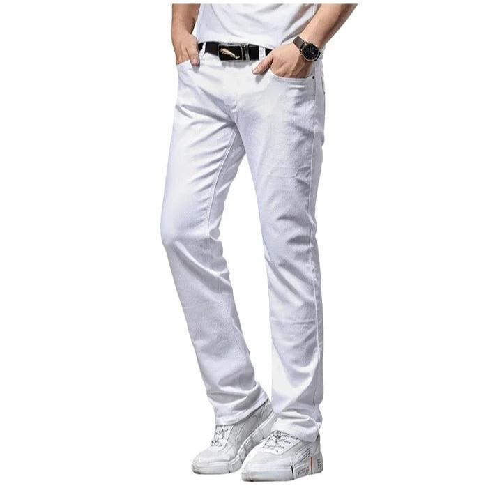 Klassiska vita Slim Fit-jeans för män