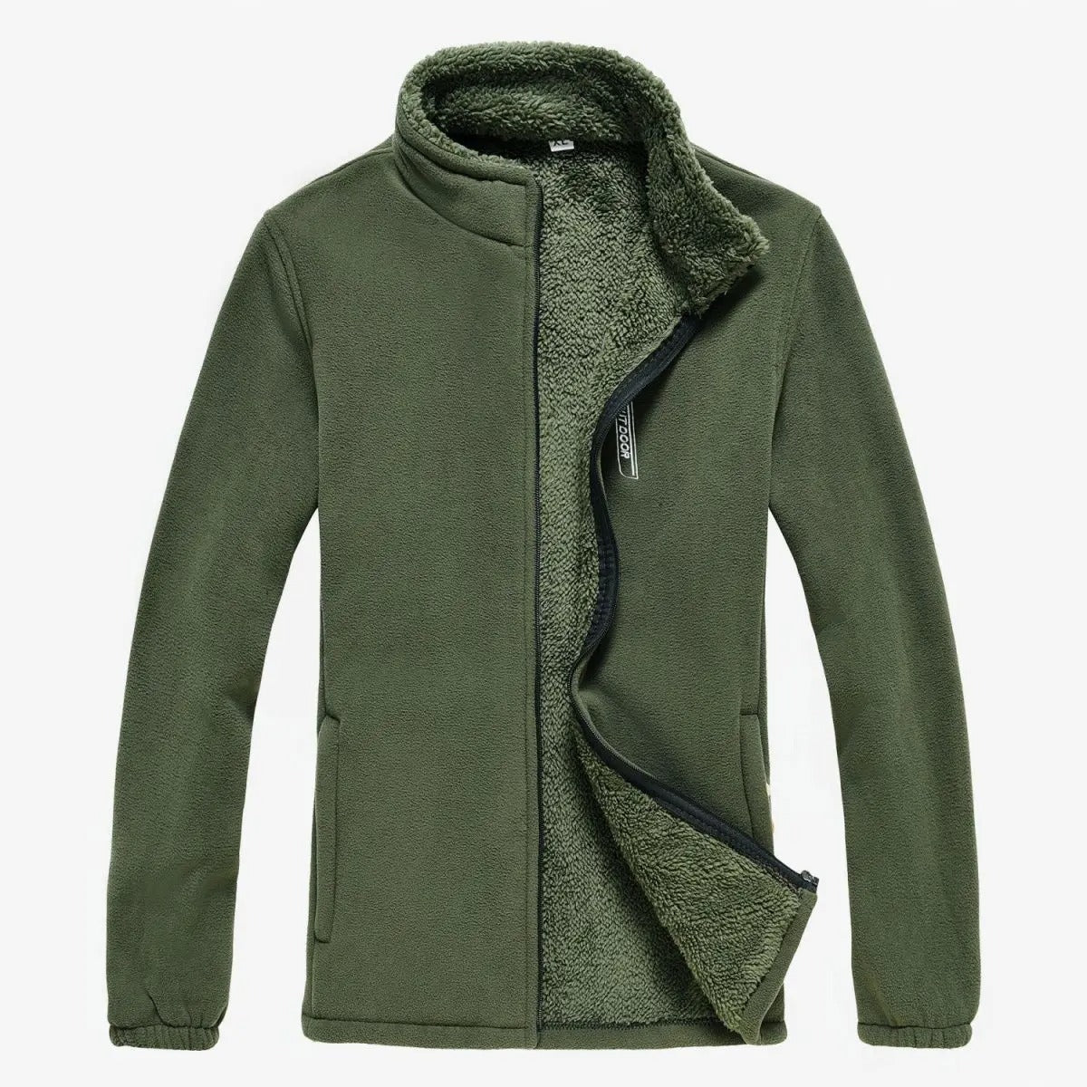 Fleecefodrad jacka med dragkedja för herrar