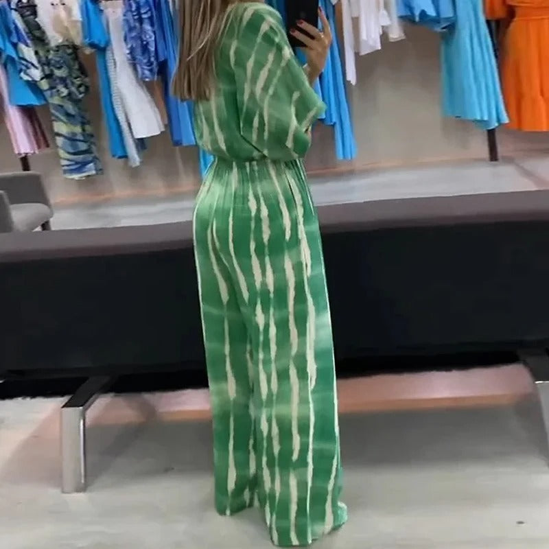 Dolmanärmad V-neckad jumpsuit för kvinnor