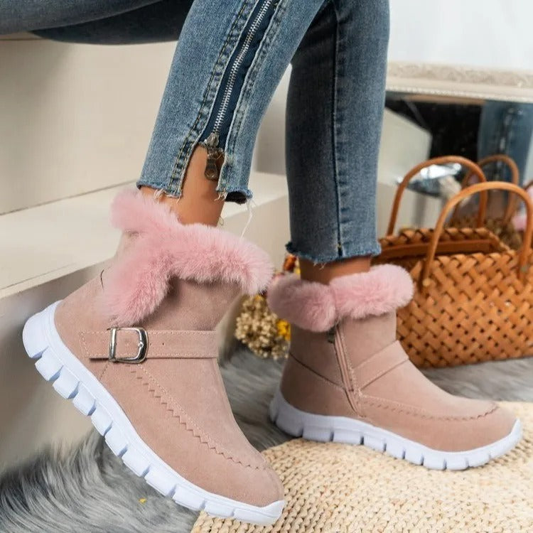 Chelsea Boots i päls för kvinnor