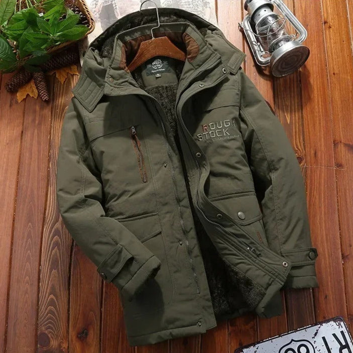 Jacka med flera fickor i stor storlek för män