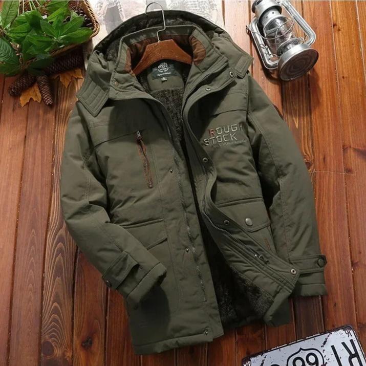 Vinterjacka med flera fickor för män