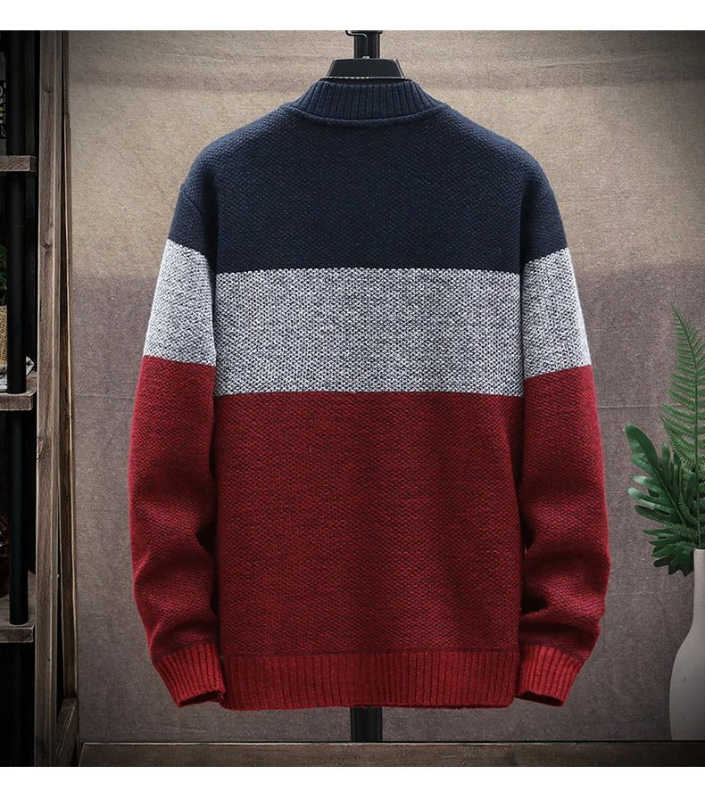 Fleece Cardigan med kontrasterande rand för män
