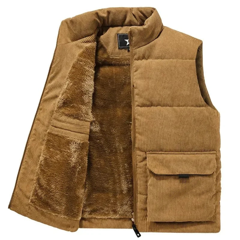 Varm väst i fleece för män