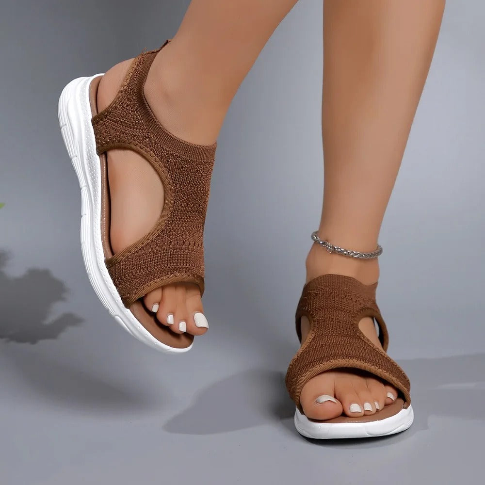 Wedge-sandaler med plattform i mesh för kvinnor