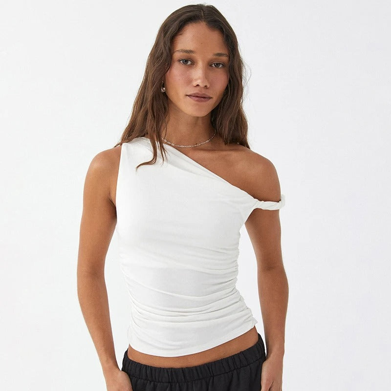 Off-Soulder Crop Linne för kvinnor