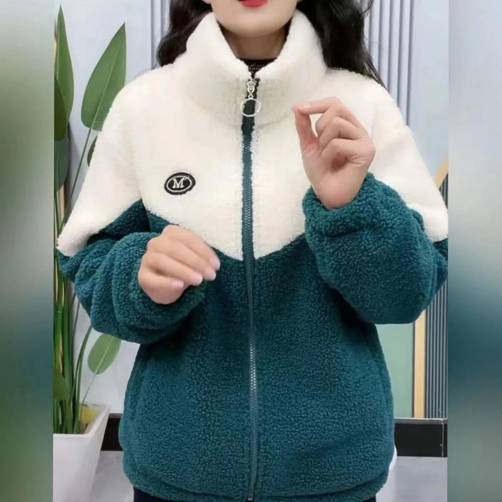 Fleecefodrad ull-bomullsjacka för kvinnor