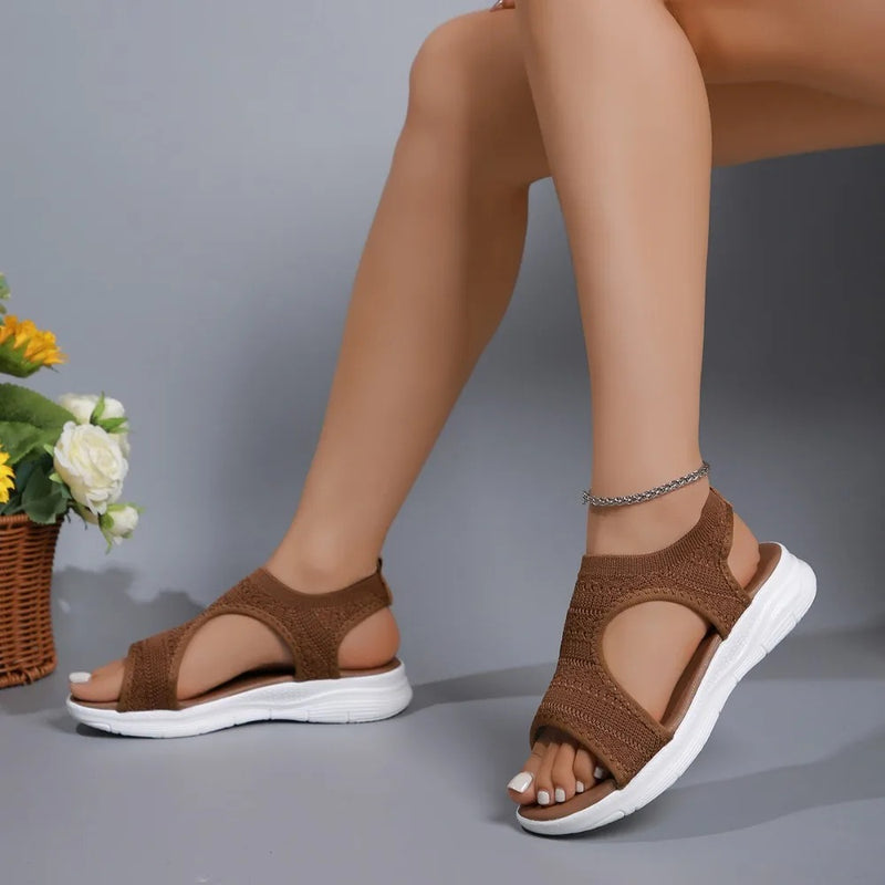 Wedge-sandaler med plattform i mesh för kvinnor