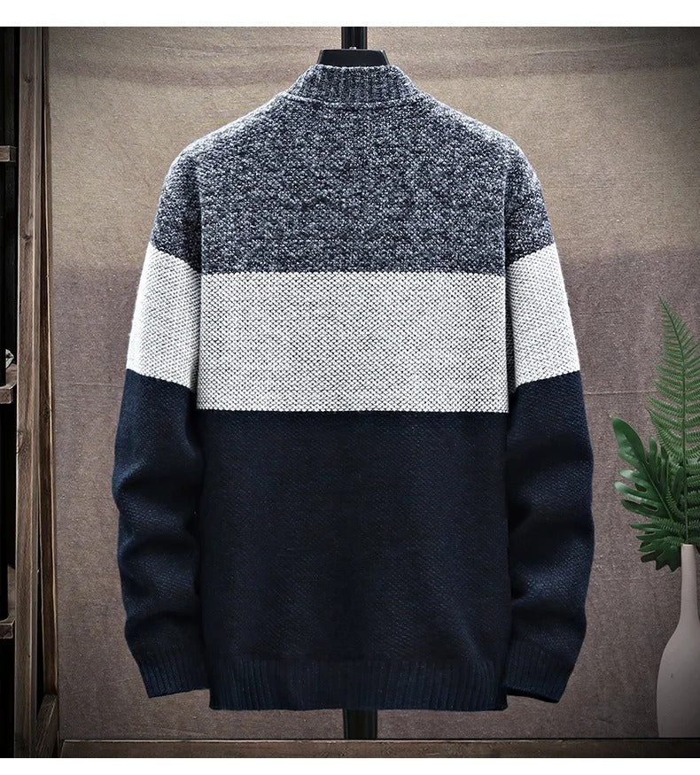 Fleece Cardigan med kontrasterande rand för män