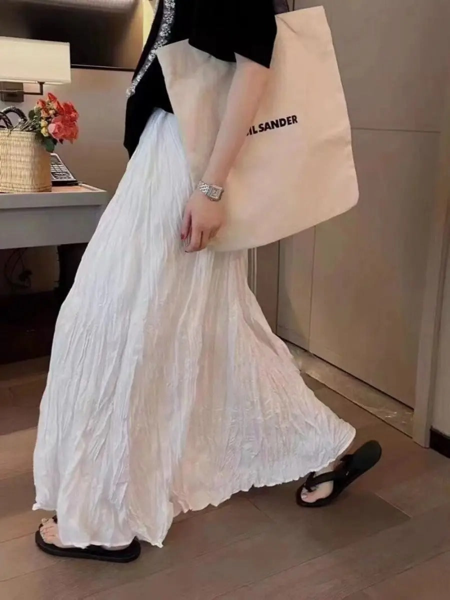 Satinveckad Maxikjol för kvinnor