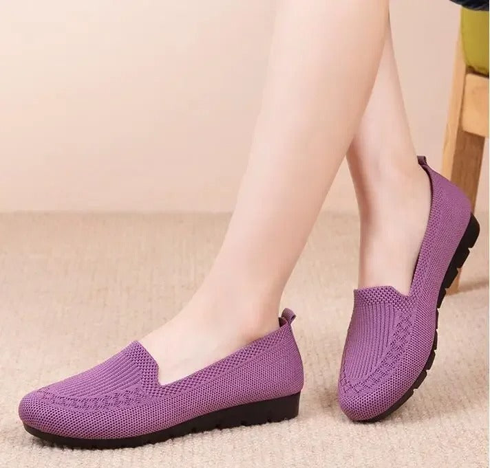 Andningsaktiva slip-on loafers för kvinnor