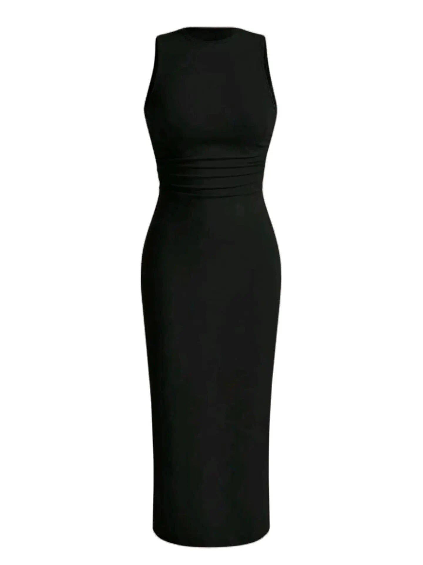 Vestklänning med skrynklig midja för kvinnor