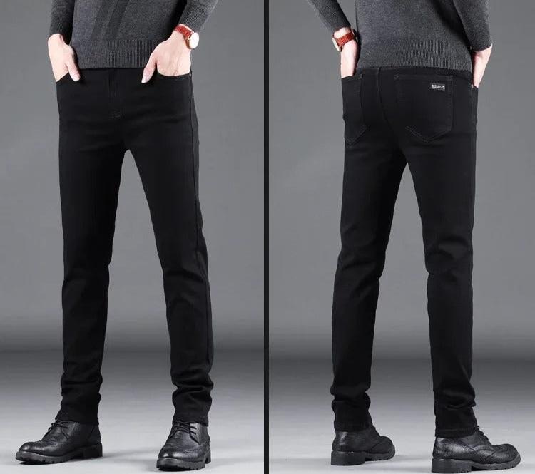 Pure Black Slim Jeans för män