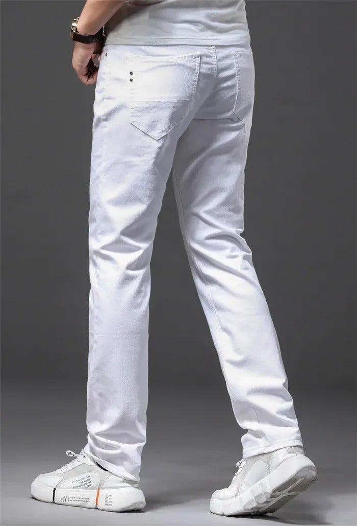 Klassiska vita Slim Fit-jeans för män