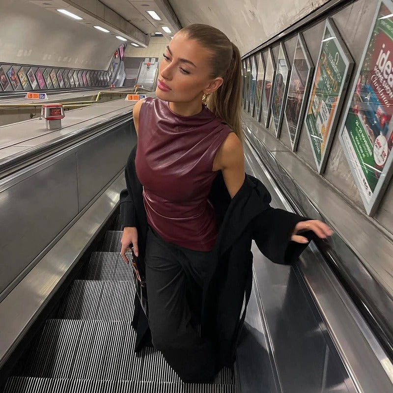 Ärmlös Bodycon Casual Linne för kvinnor