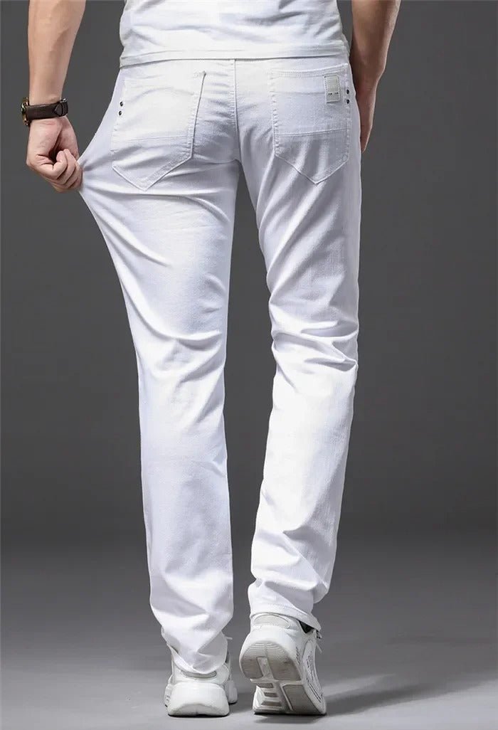Klassiska vita Slim Fit-jeans för män