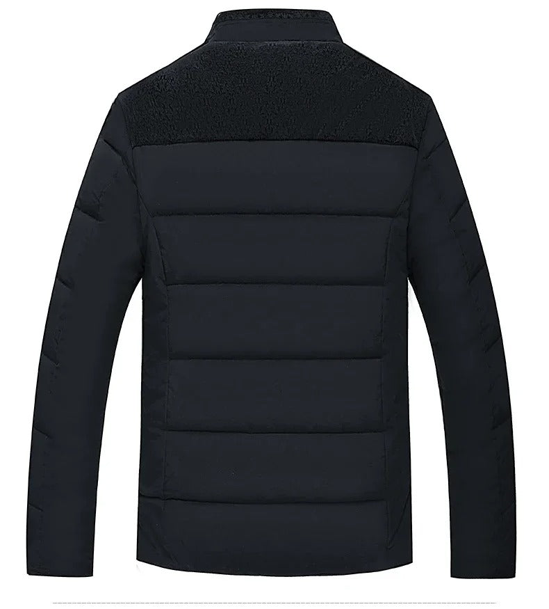 Vinterplysch förtjockad parka för män