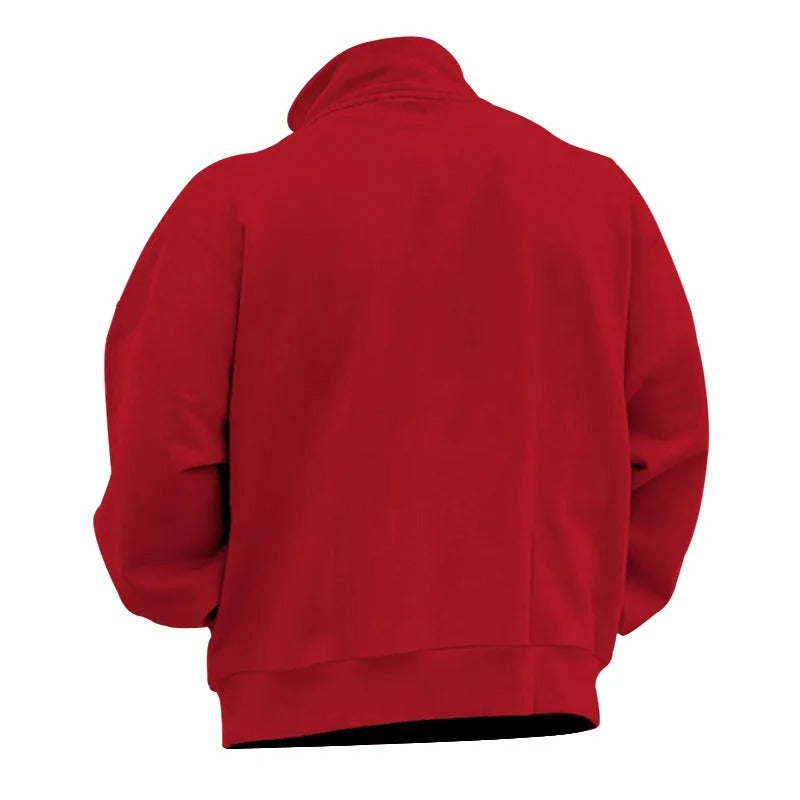 Sweatshirt med halv dragkedja och ståkrage för män