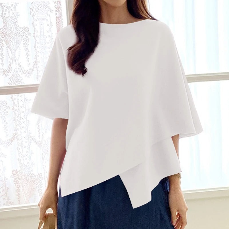 3/4-ärmad volangblus för kvinnor