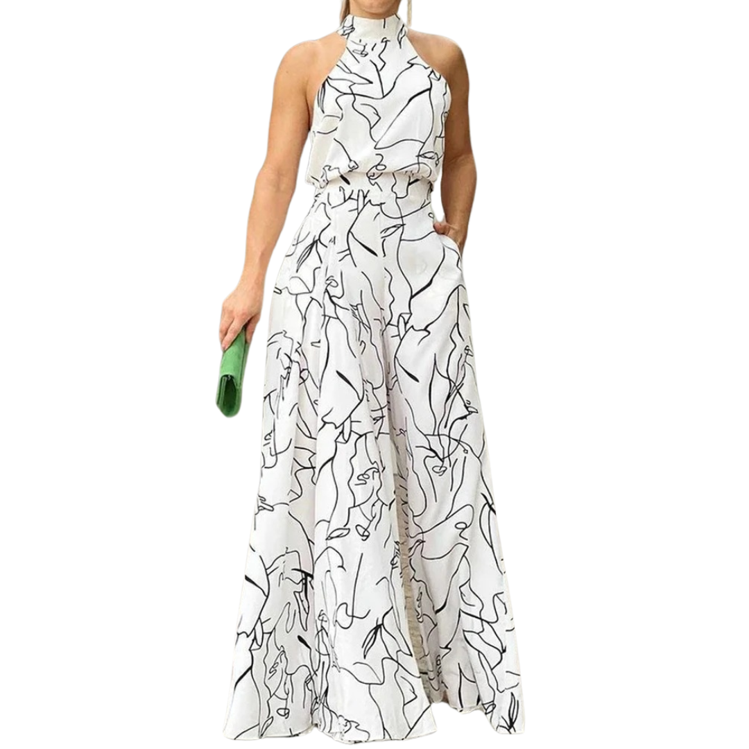 Jumpsuit för kvinnor med ärmlös halterneck