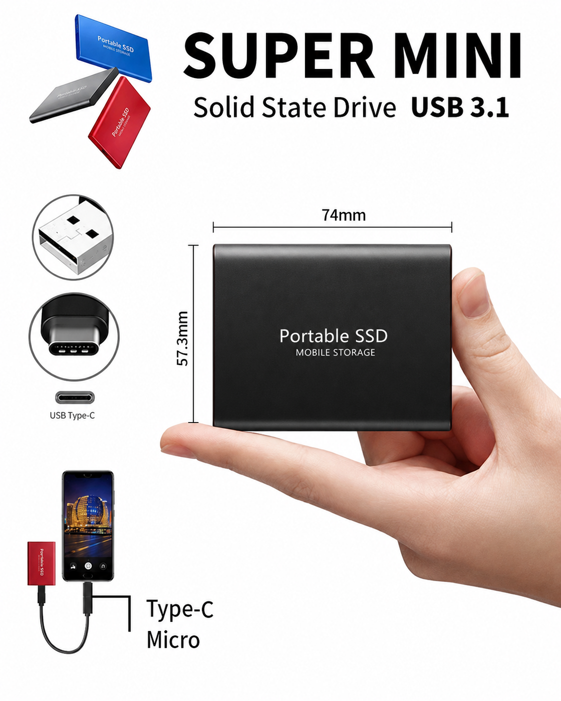 Extern SSD 128 TB Kompakt och Snabb