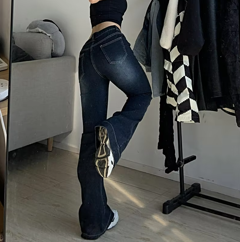 Flare Jeans med låg midja för kvinnor