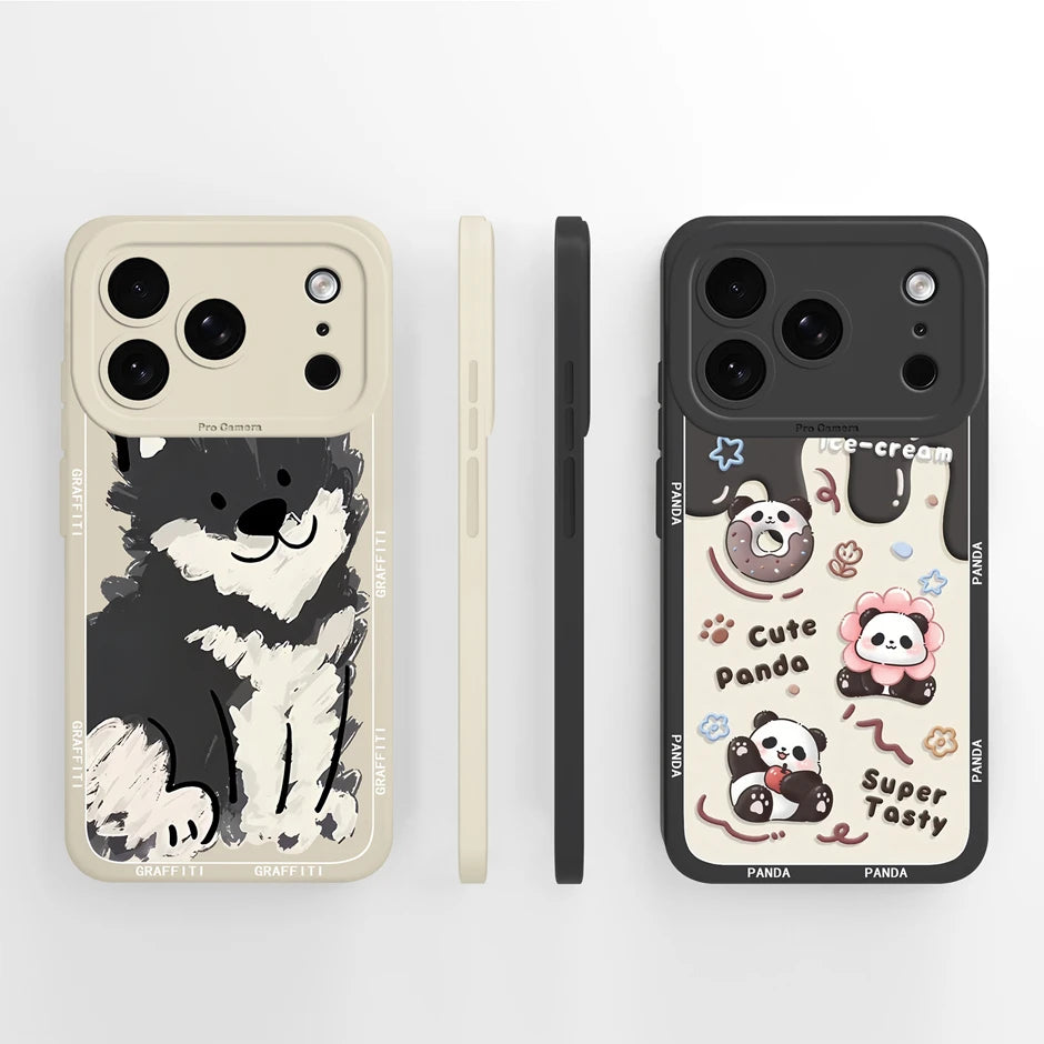 iPhone 17 Pro Max Fodral Mjuk Silikon med Söt Panda Design 5