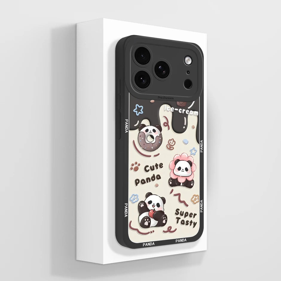iPhone 17 Pro Max Fodral Mjuk Silikon med Söt Panda Design 9