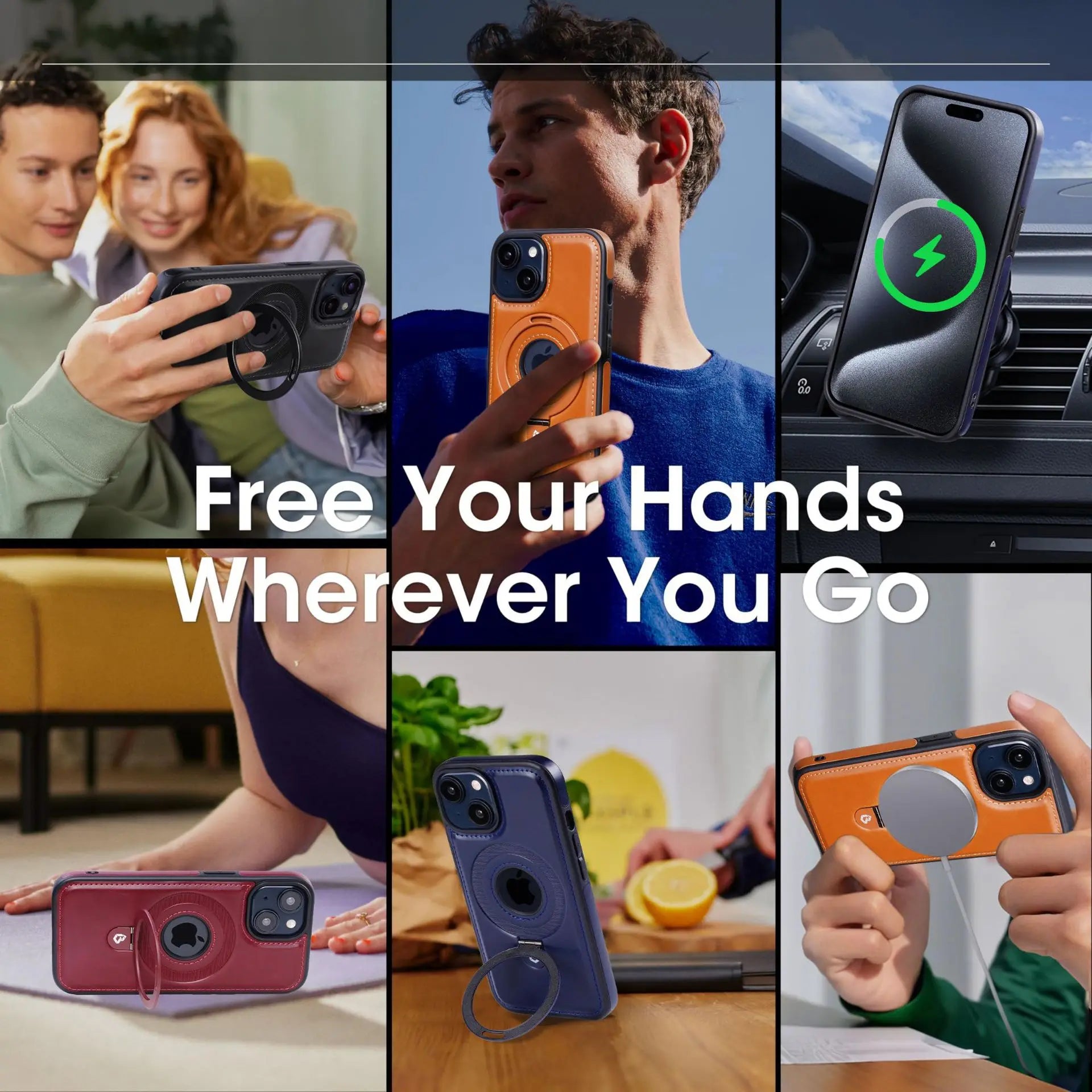 iPhonefodral Med Magnetiskt Ringställ Minimalistisk Design 7