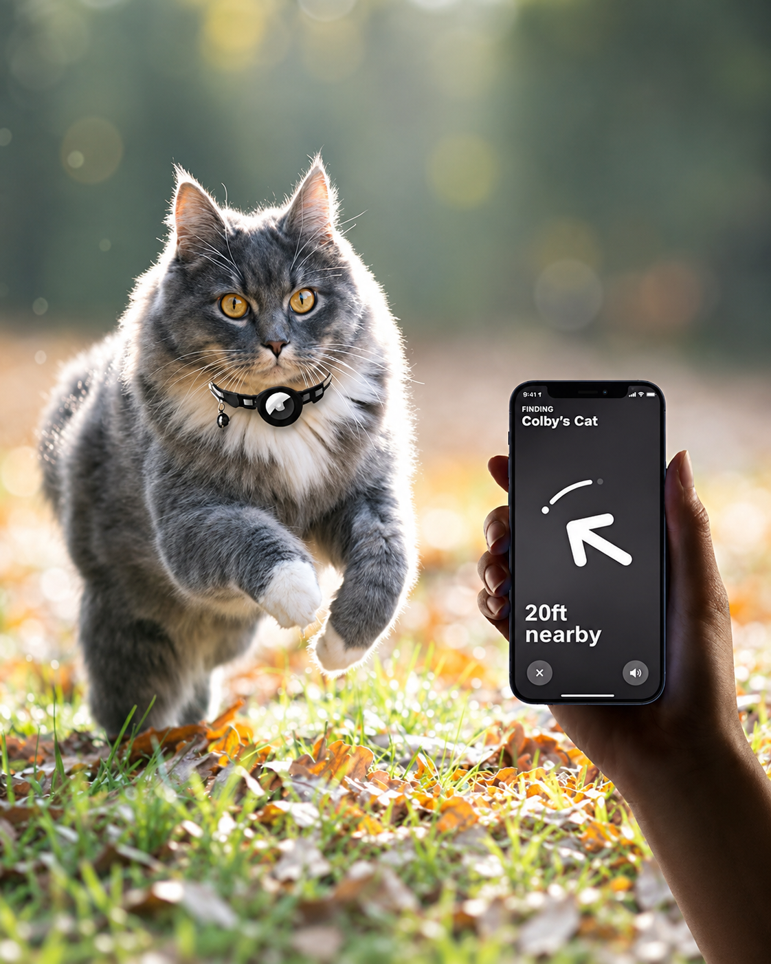 Katt GPS Tracker Halsband med Reflekterande Design