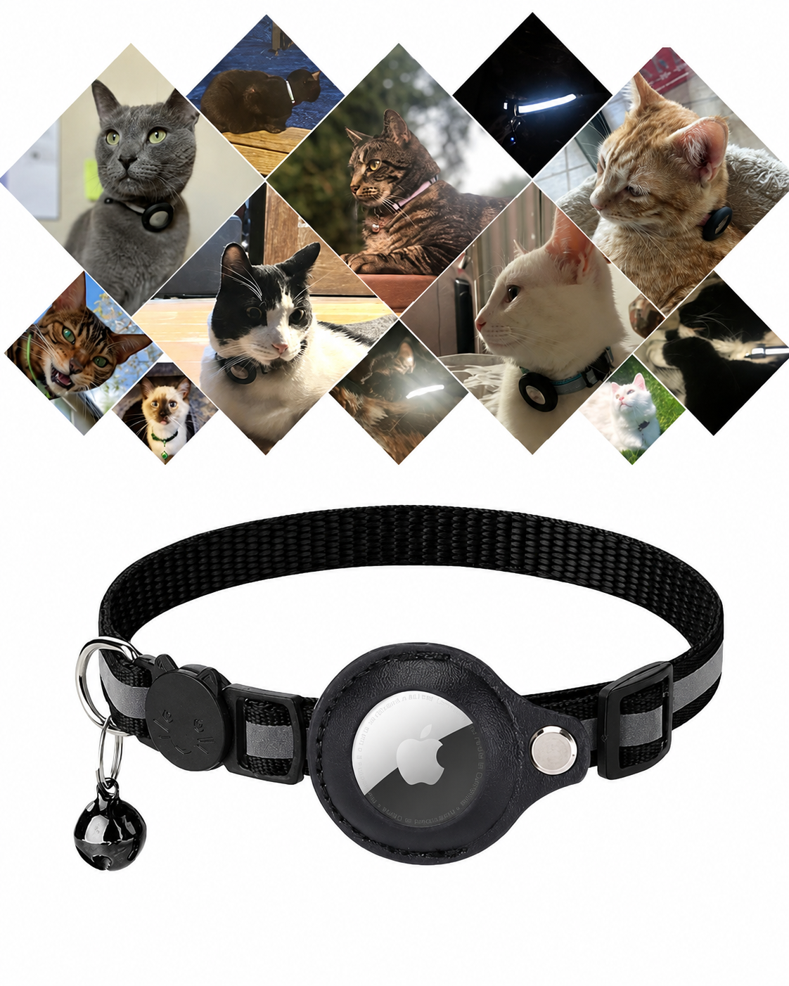 Katt GPS Tracker Halsband med Reflekterande Design