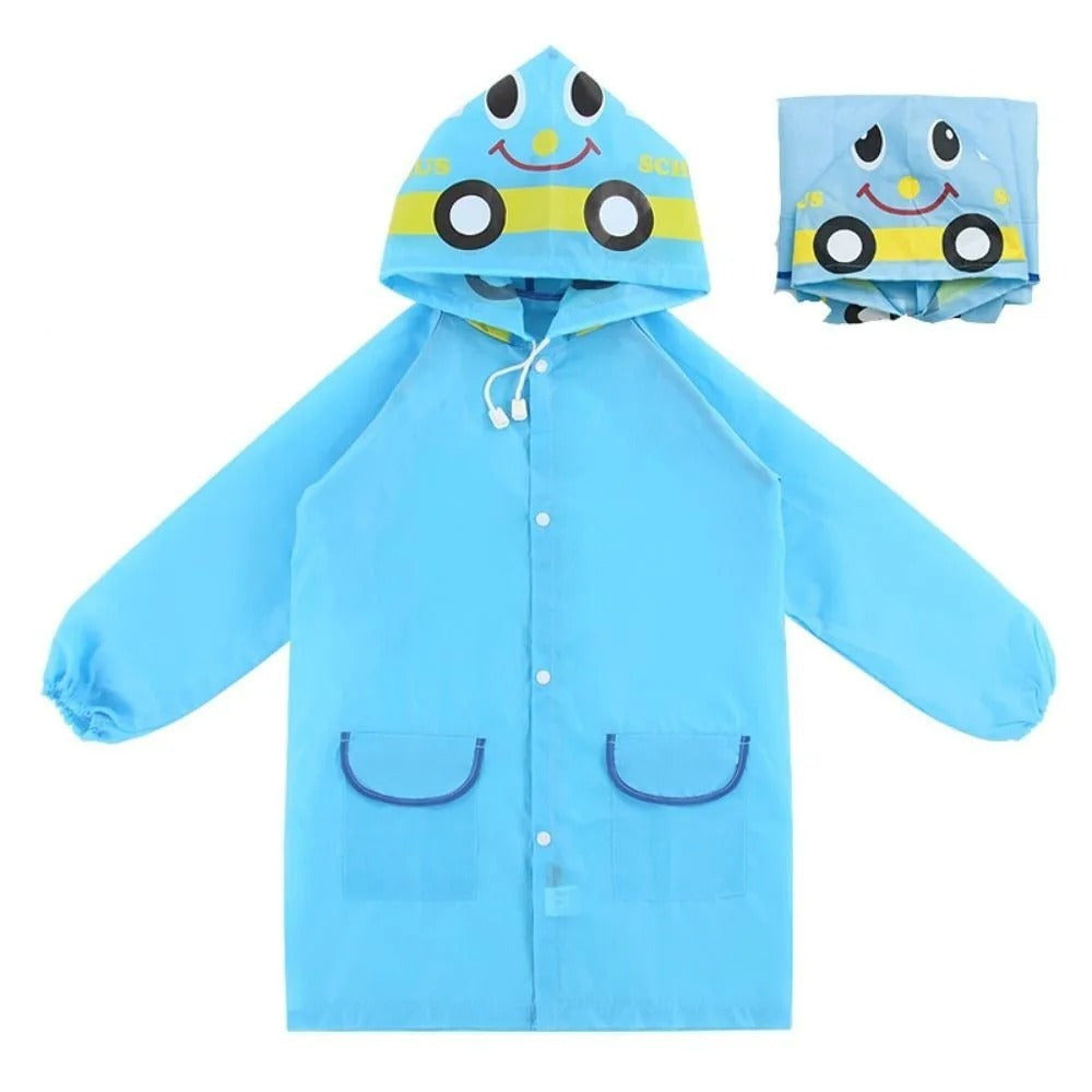 Tecknad regnkappa för barn