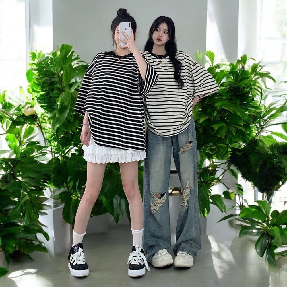 Rippade jeans med hög midja för dam