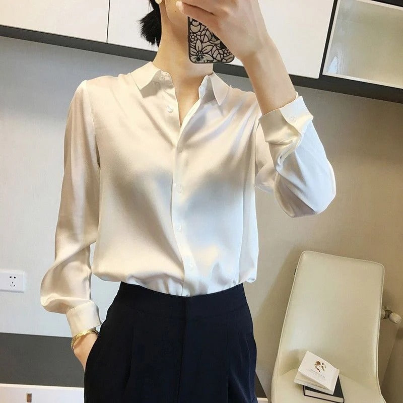 Silk blus för kvinnor