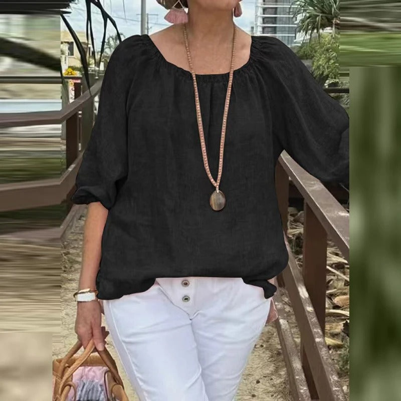 Kvinnors halvärm Casual Lös Blus