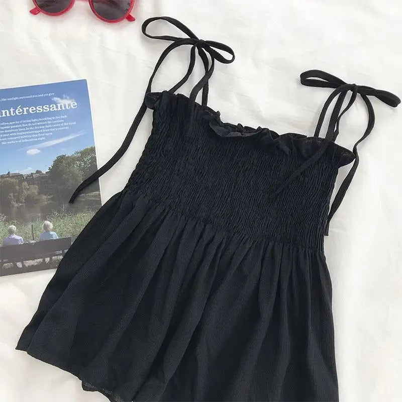 Kvinnors rosettgrimma Rygglös plisserad Crop Top