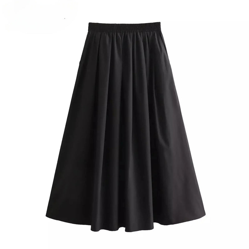 Kvinnors bred plisserad A-line kjol