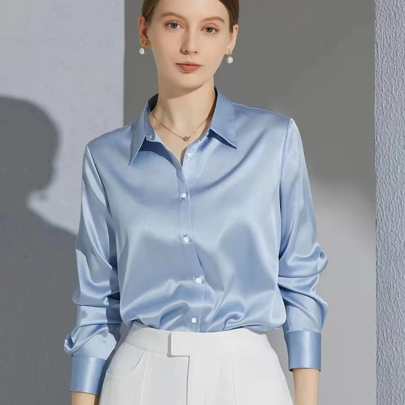 Silk blus för kvinnor