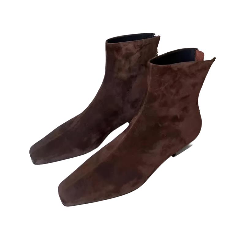 Ankelkängor i mocka för kvinnor