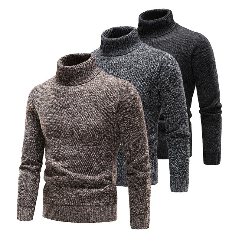 Fleece-tröja med sköldpaddshals för män