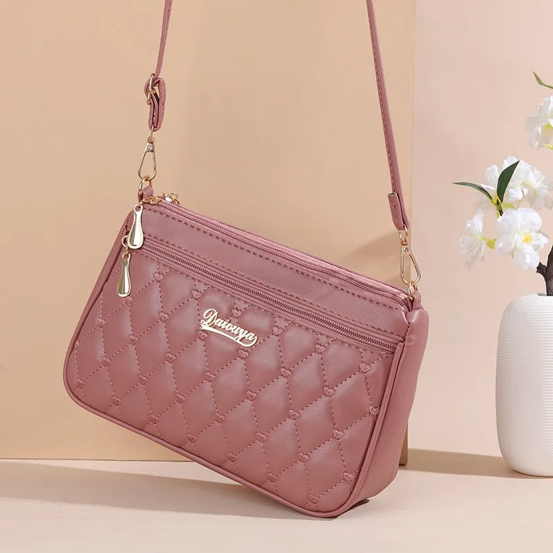 Broderad crossbody-väska i PU-läder för kvinnor