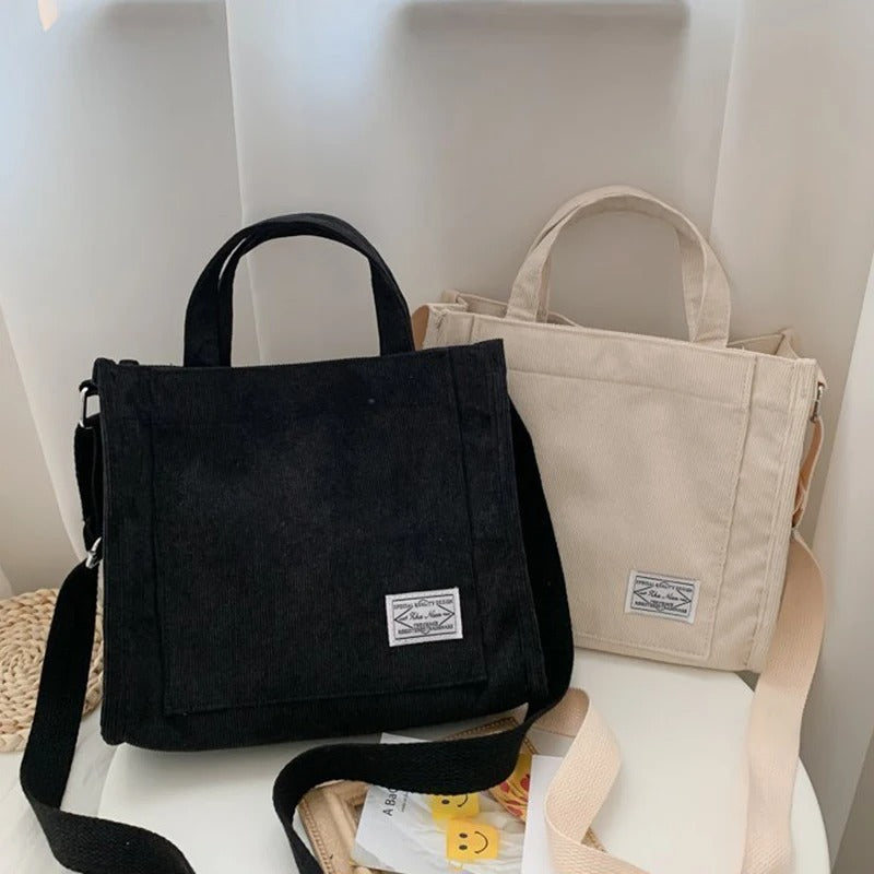 Fyrkantig manchesterhandväska för kvinnor