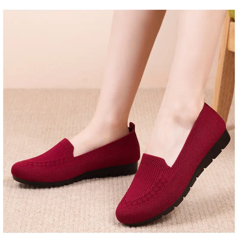 Andningsaktiva slip-on loafers för kvinnor