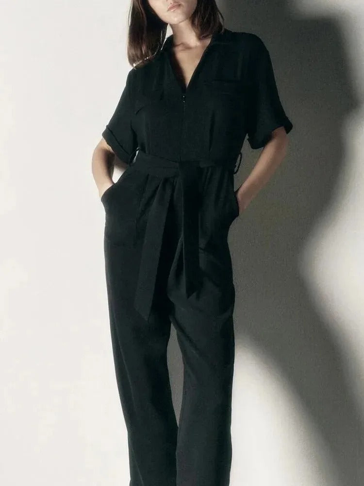 Kortärmad jumpsuit för dammode