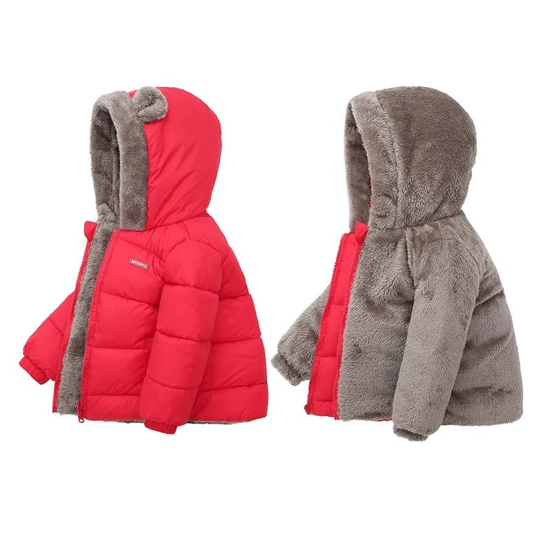 Barn tjock fleece vadderad jacka