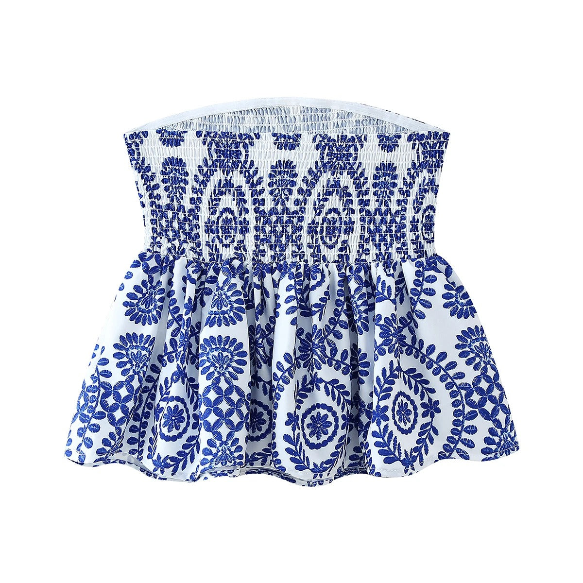 Blommönster Rufsig Crop Top