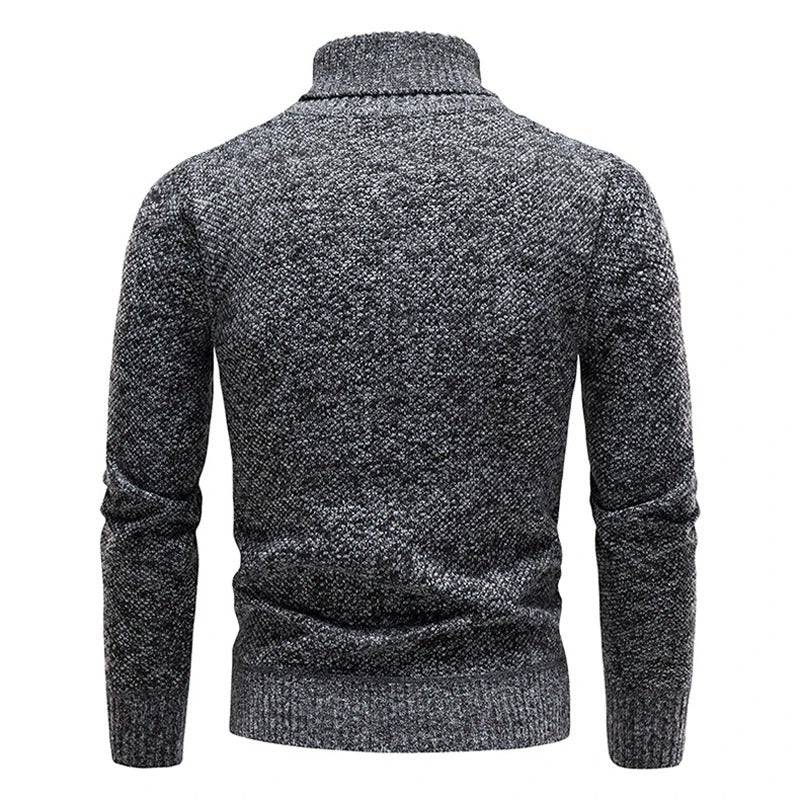 Fleece-tröja med sköldpaddshals för män